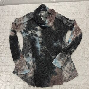 T Party Sweater Womens L Cowl Neck Tie Dye Indie Sleeze Boho Downtown Grunge Alt